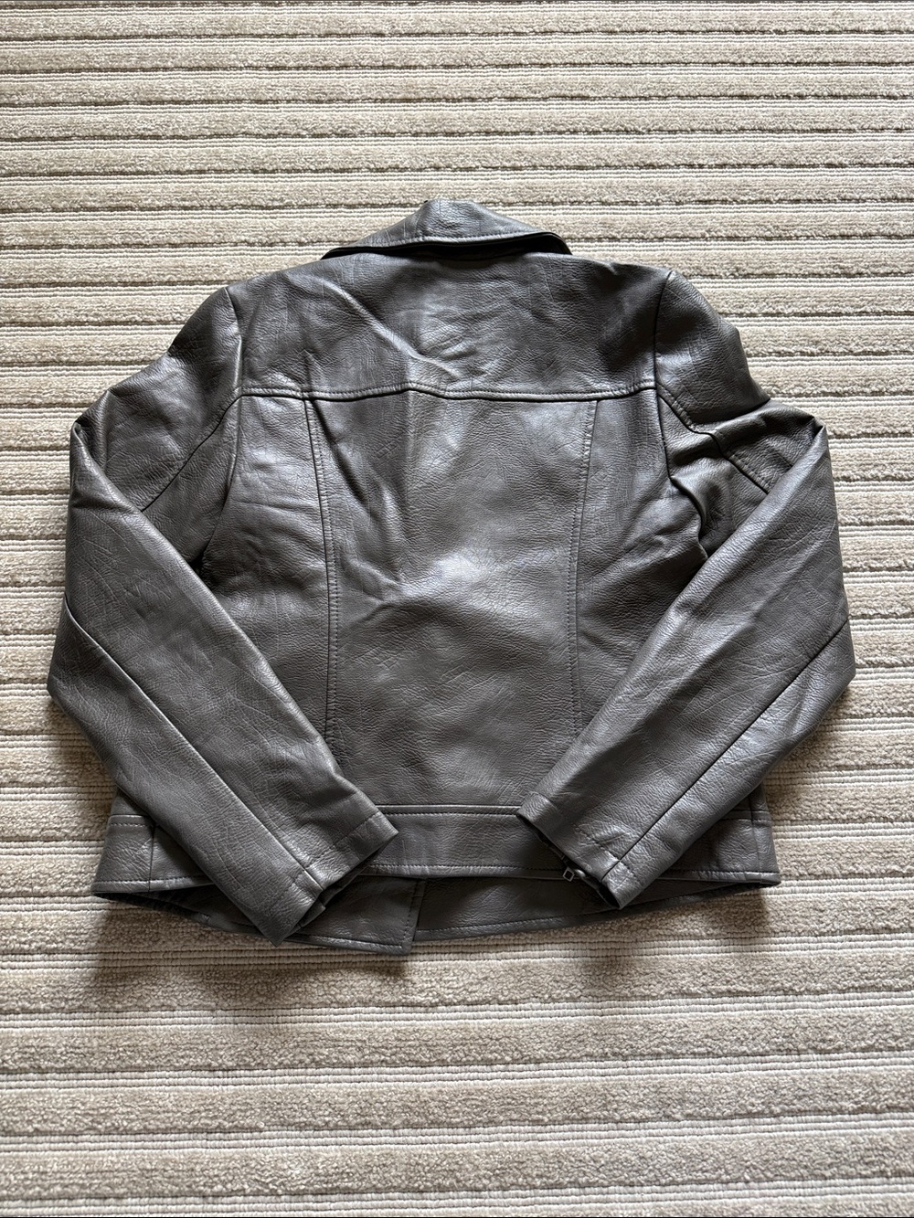 Gray Leather Jacket - Picture 2 of 3